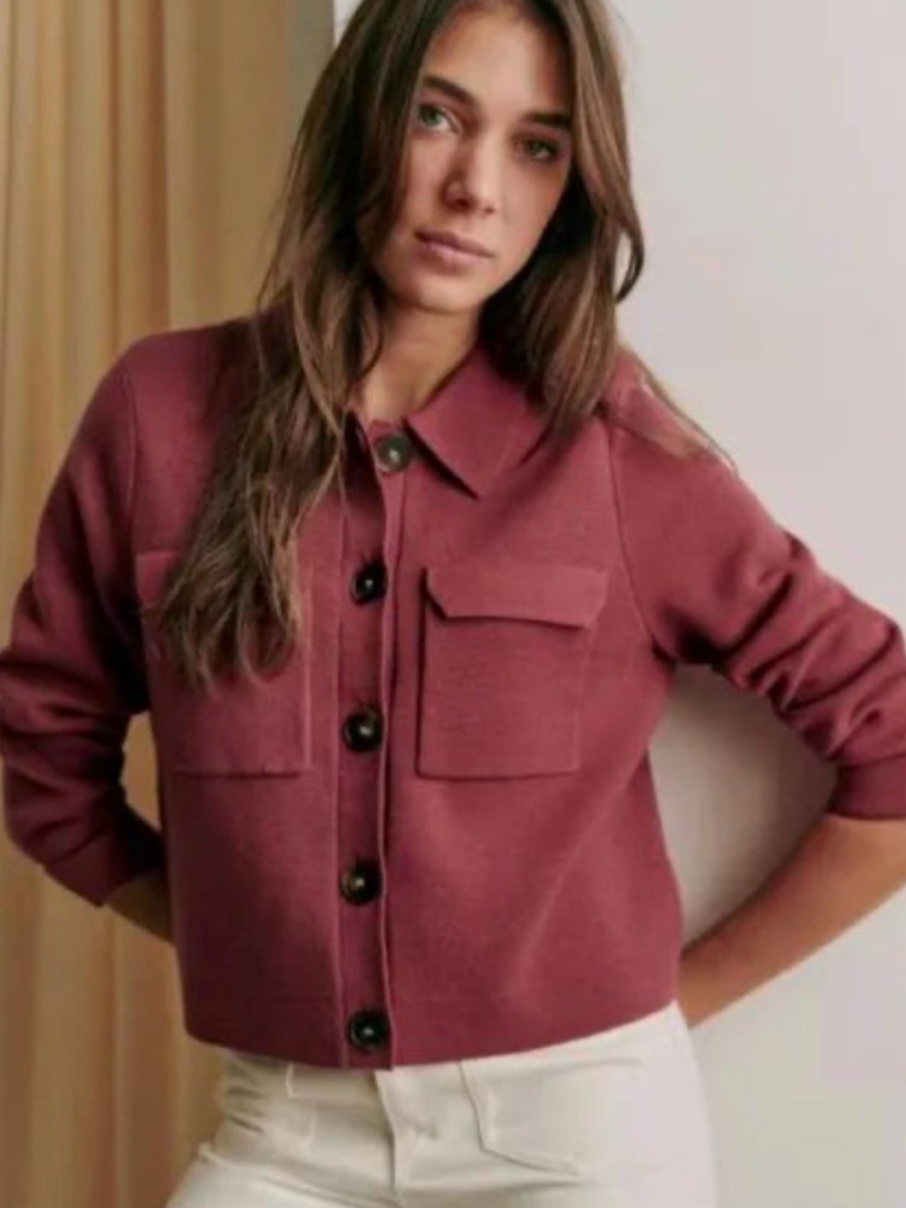 Sézane Betty Cardigan Rosewood small